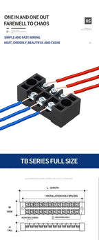 10PCS 600V 15A Barrier Strip Terminal Block Wire Connector TB-1503 TB1504 TB1505 TB1506 TB-1510 TB-1512 TB-2503-2504-2506-2508