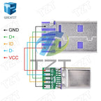 1/5Set PD Fast Charge Type-C USB 65W 5A  Male Connector Welding With 5Pin PCB + Type A Male 5Pin USB DIY OTG Data Charge DIY KIT