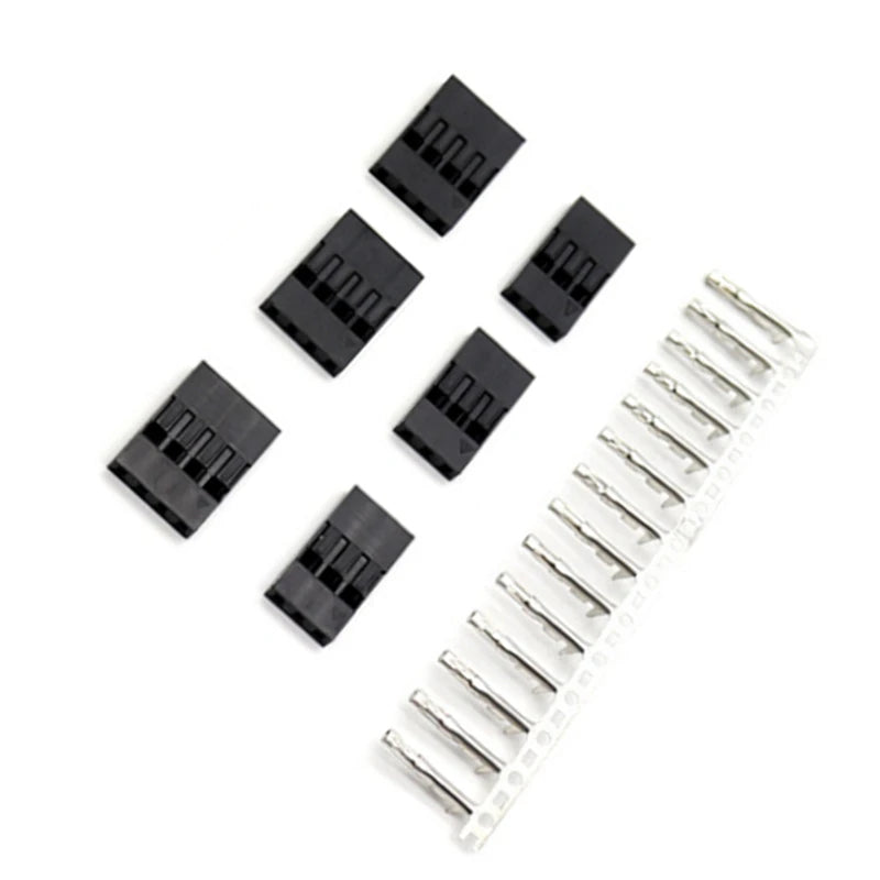 10/50Sets 2.54mm Single Row Dupont Connector 1-10Pin Plastic Housing Plug With Female Crimp Terminals
