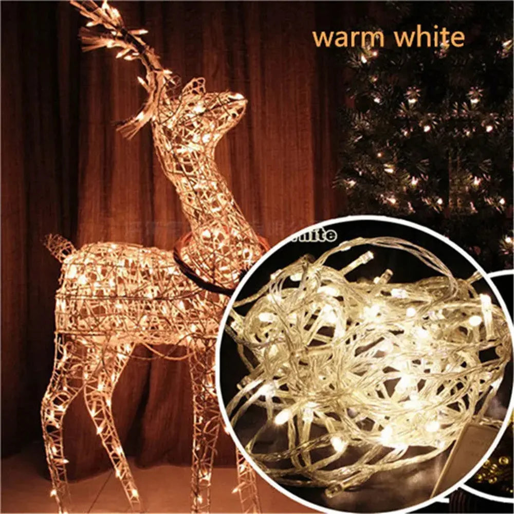 Holiday Outdoor 100 LED String Lights 10M 220V 110V Christmas Xmas Wedding Party Decorations Garland Lighting Christmas light