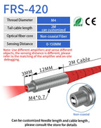 GTRIC Fiber Optic Sensor Probe Diffuse Reflection M3 M4 M6 1-2M Cable Coaxial Non-coaxial Photoelectric Optical Proximity Switch