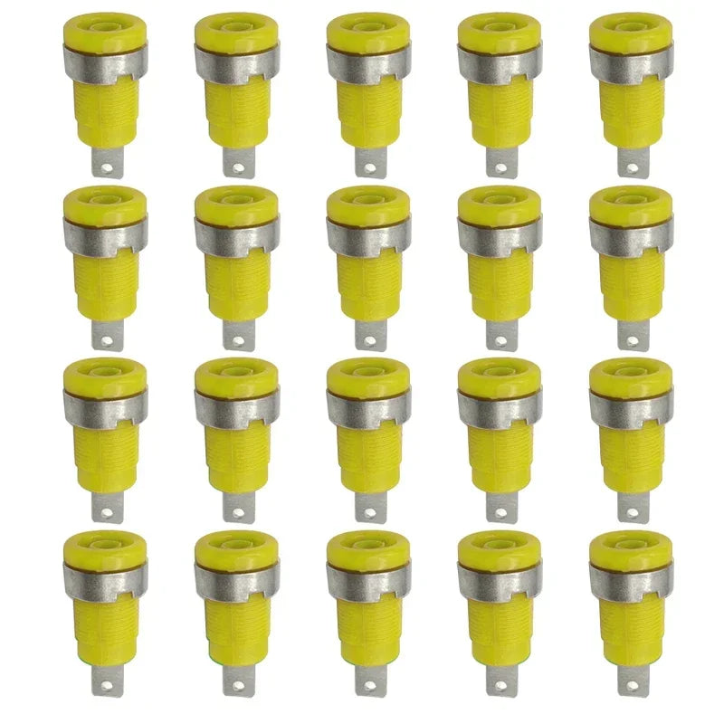 20PCS 4mm Banana Socket Connector 32A Insulated Female Jack 5 Colors Panel Mount Connector for Electrical Connection