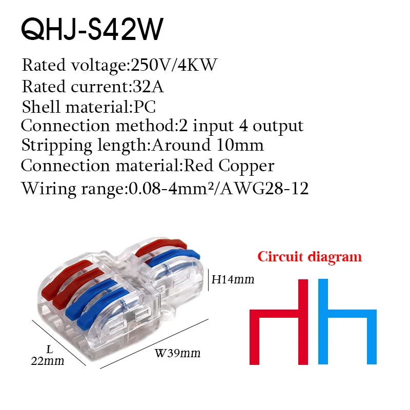 25PCS Electrical Cable Connectors Push-in Quick Terminal Blocks LED Cable Wiring Tool Wire Connectors Rail Installation Model
