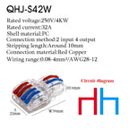 25PCS Electrical Cable Connectors Push-in Quick Terminal Blocks LED Cable Wiring Tool Wire Connectors Rail Installation Model