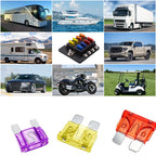 AGASHE 1‑40AWG Inline Blade Fuse Holder 30PCS Blade Fuse Kit Auto RV Truck Boat Marine Vehicle Circuit Protection Replacement