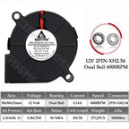Gdstime 5015 Blower Fan 24V 12V 5V 50MMx15MM Turbine Radial Fan 5015 Dual Ball High Speed Cooler for 3D Printer Parts Cooling