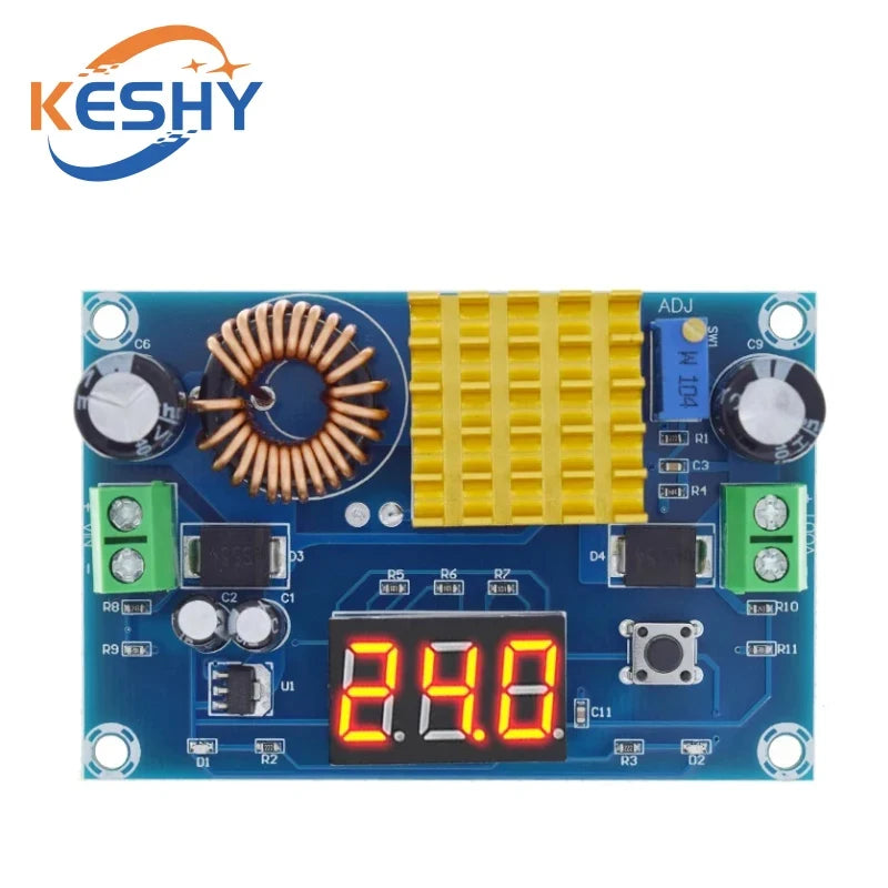 XH-M411 DC 3V-35V To DC 5V-45V Boost Module Digital Voltmeter DC-DC Step Up Module Boost Converter Board 5A Power Adjustable