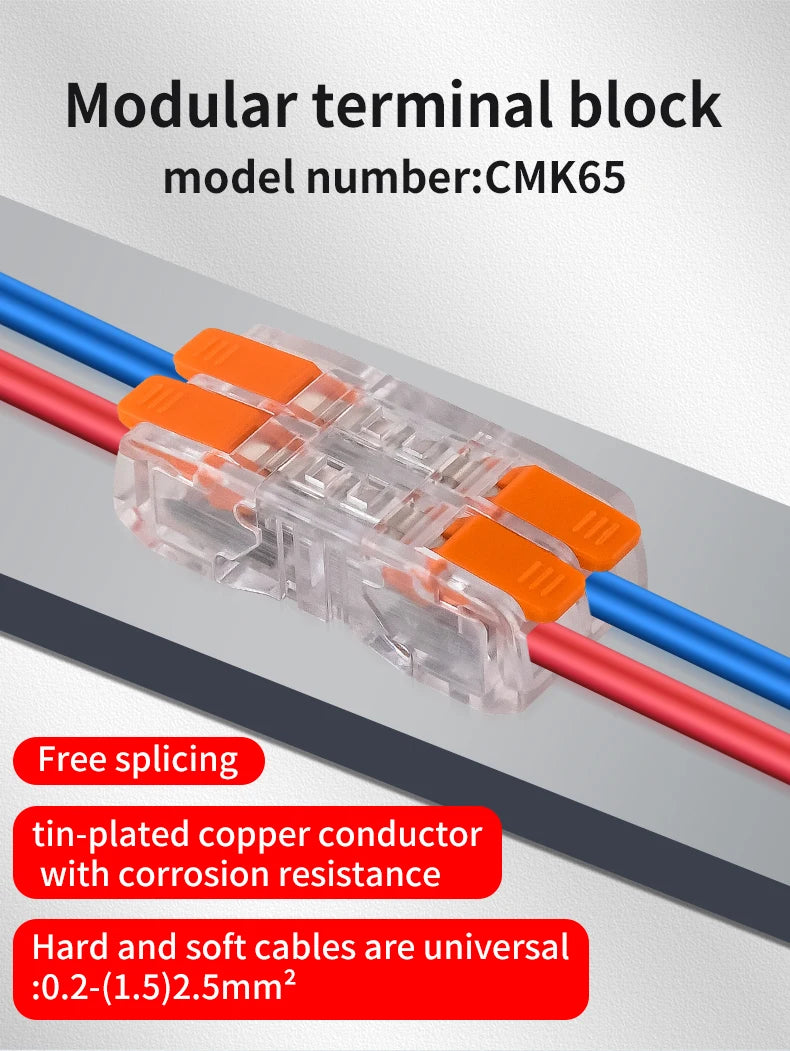 JINH Mini Fast Wiring Cable Connectors Universal Compact Splicing Electrical Conductors 10Pcs Push in Easy Home Terminal Block