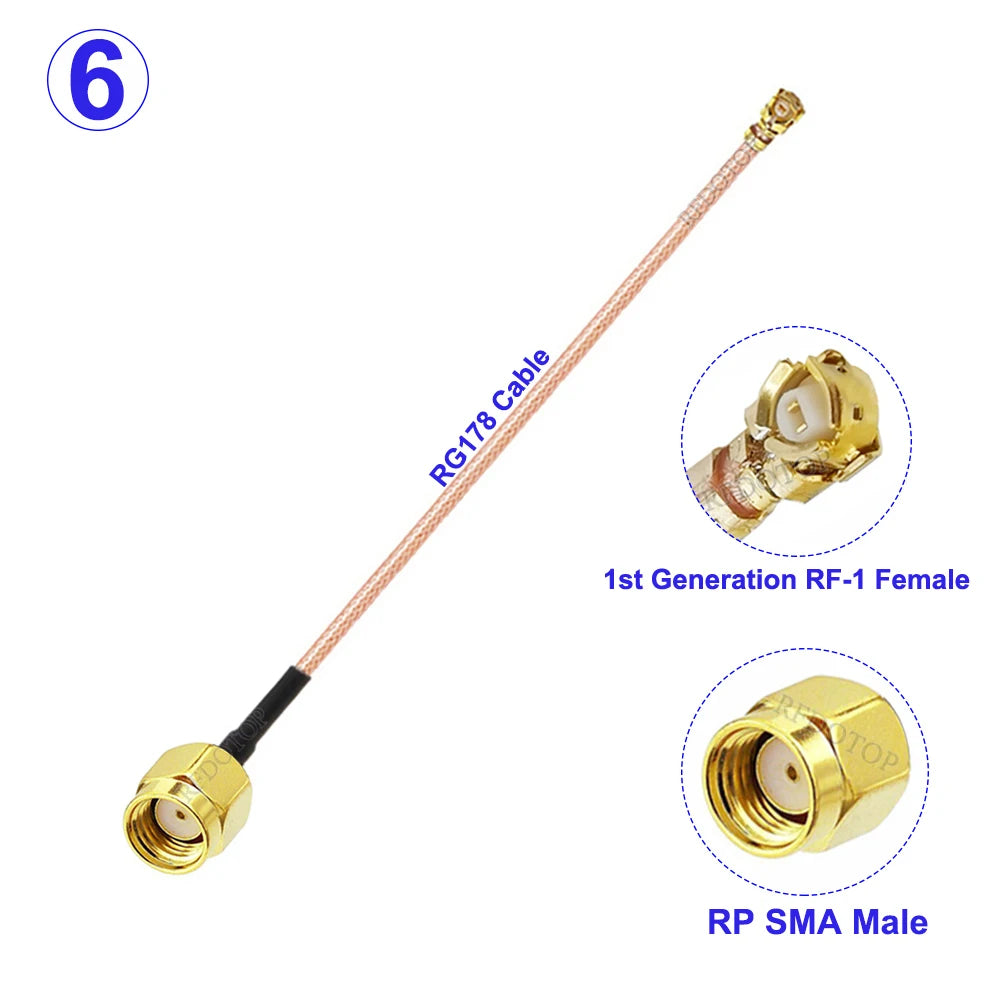 10PCS/Lot SMA Male/Female to U.fl IPX-1 Female Connector RG178 SMA to IPX-1 RF Cable Pigtail Jumper for WIFI Router GPS Antenna