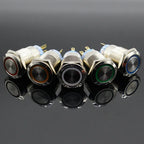 19mm Metal Alumina Black Press Button Led Power Mark Lamp Button Momentary/Latching Control PushButton Switch
