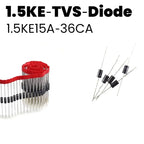 1.5KE Series TVS Diode 1.5KE15A‑36CA Unidirectional Bidirectional Transient Voltage Suppressor DO‑201AD Surge Protection Diode