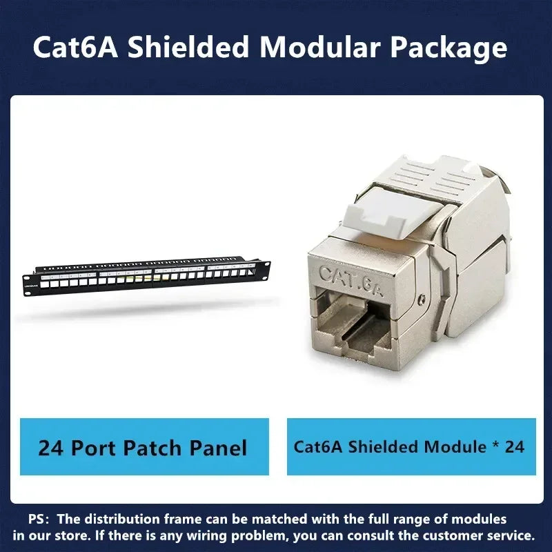 24 Port 19 inch RJ45 Patch Panel Frame Ethernet Rack Keystone Jack Coupler Cat5e Cat6 Cat6A Cat7 Network Cabinet Cable Internet