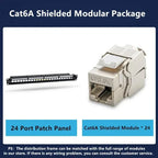 24 Port 19 inch RJ45 Patch Panel Frame Ethernet Rack Keystone Jack Coupler Cat5e Cat6 Cat6A Cat7 Network Cabinet Cable Internet
