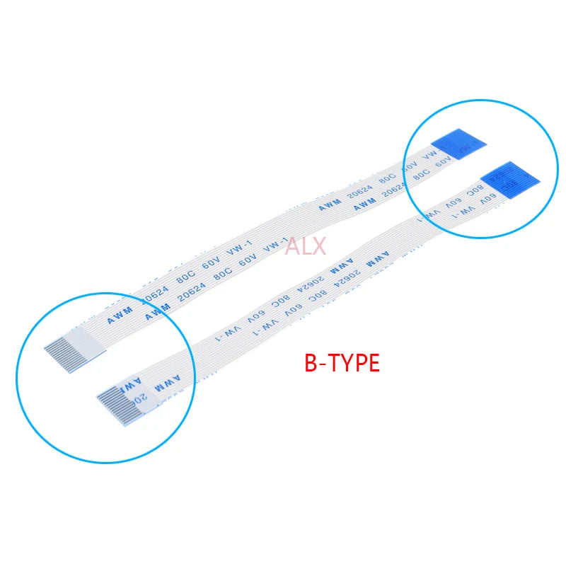 10PCS FPC Ribbon Flexible Flat CABLE PITCH 0.5MM 100MM B-Type 4P 6P 8P 10P 12P 16P 20P 30P 40P FFC WIRE 6/10/12/16/20/30/40 pin