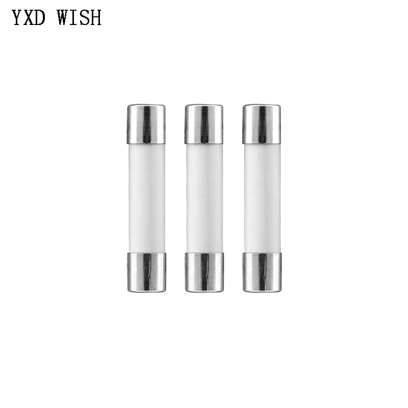 75pcs Ceramic Fuse 6mm x 30mm 0.5A 1A 2A 3A 4A 5A 6A 8A 10A 13A 15A 16A 20A 25A 30A Fuse Assortment Kit 6x30mm Insurance Tube