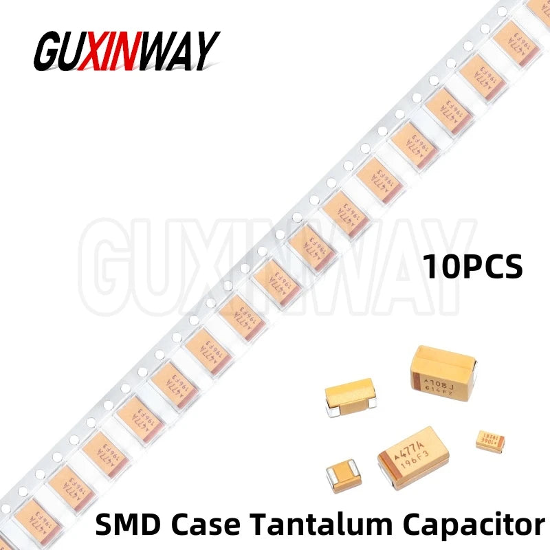 10PCS ABCDE SMD Case Tantalum Capacitor 6.3v 10v 16v 25v 35v 50v 0.1UF 0.22UF 0.33UF 0.47UF 1UF 2.2UF 3.3UF 4.7UF 10UF 22UF 47UF