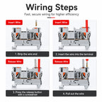 DIN Rail Terminal Blocks PTTB-2.5 Push-In Double Level 0.14-2.5mm2 Screwless Electrical Wire Connectors for Control Panel Wiring