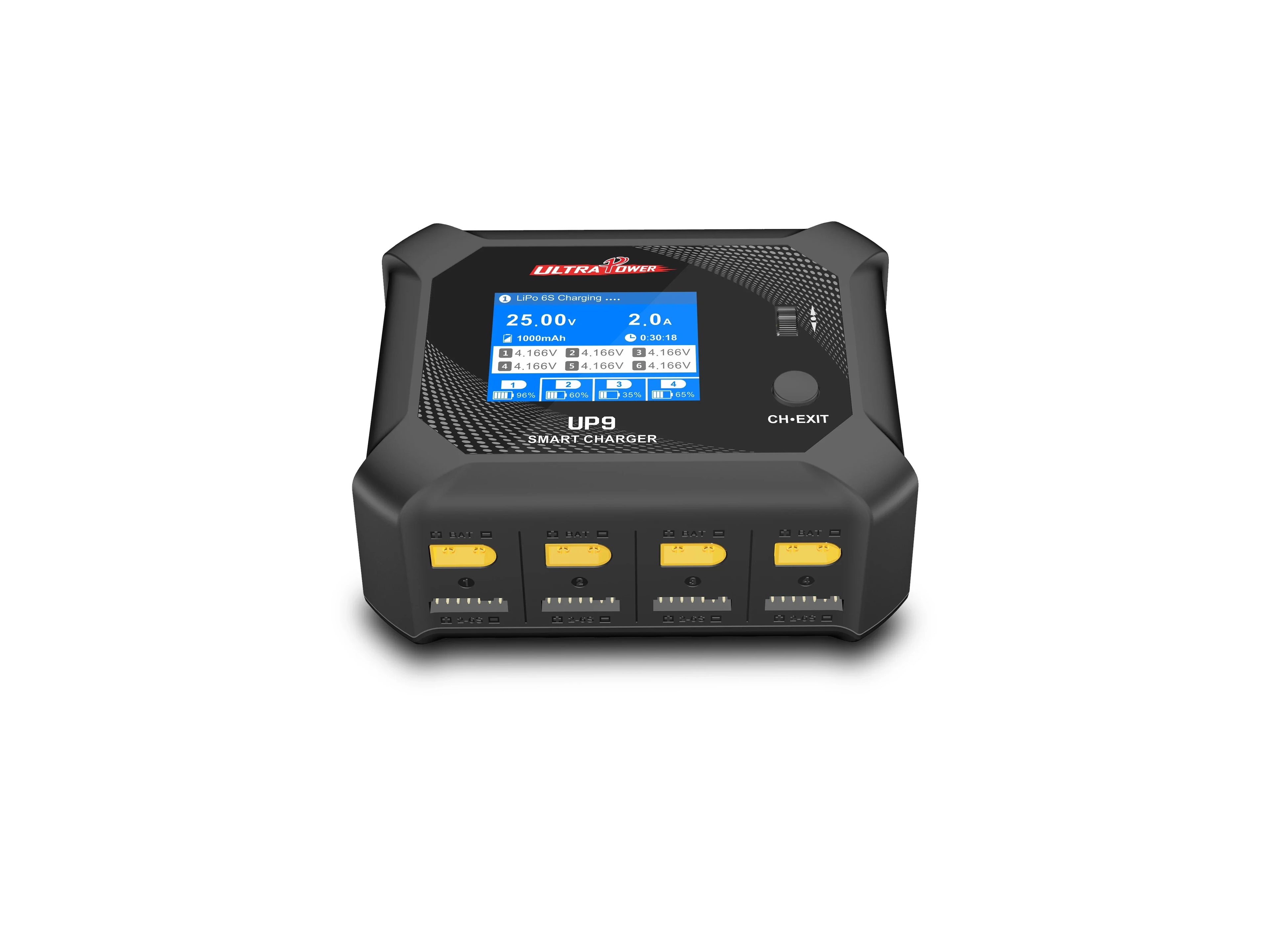 UltraPower UP9 Smart Balance Charger Discharger AC 100W DC 200W 4 Channel 4CH LCD for 1-6S Lipo LiHV Lilon LiFe NiMH Battery