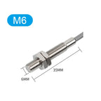 M3/M4/M5/M6 Micro Proximity Switch Three Wire Inductive Sensor with 2m Cable IP68 Waterproof NPN PNP NO NC Inductive Metal