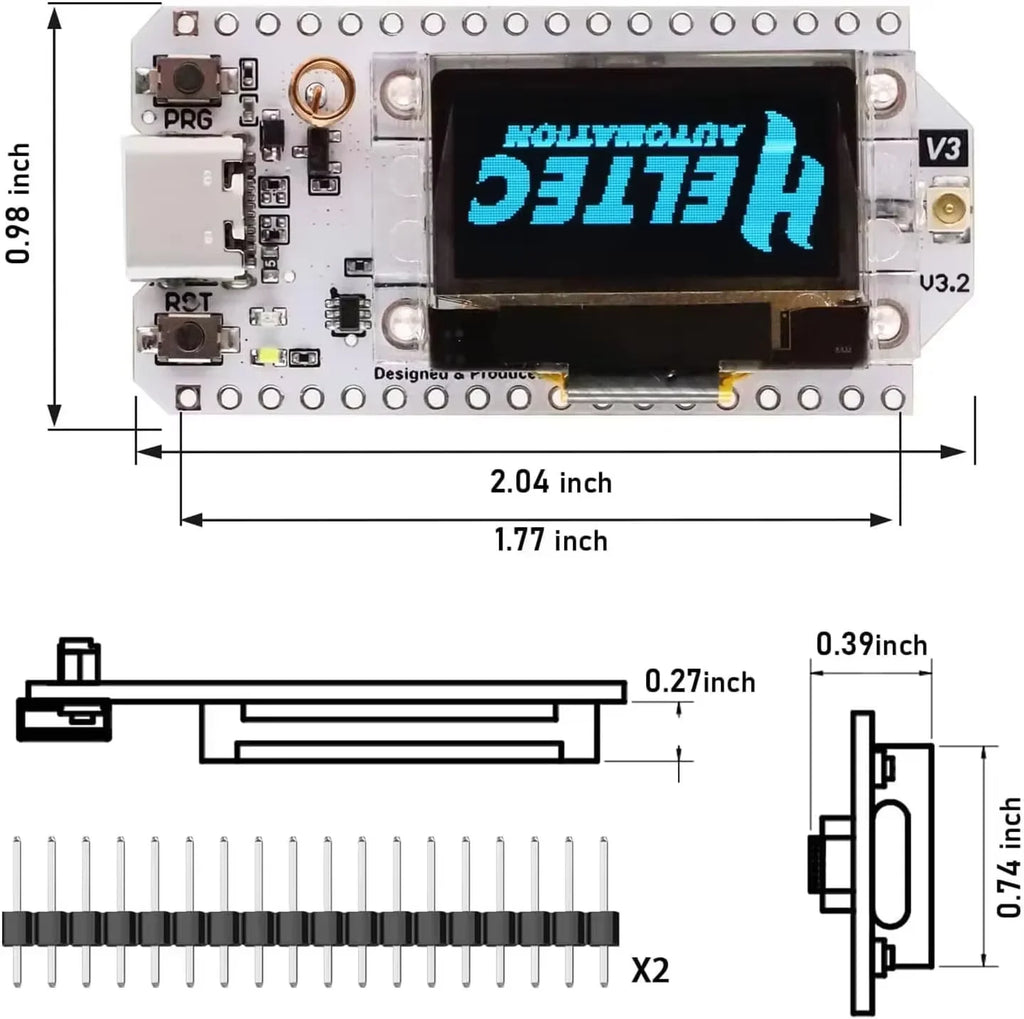 2Pcs Heltec WiFi LoRa 32 V3 ESP32-S3 SX1262 Meshtastic MeshCore LoRaWAN Development Board Bluetooth WiFi