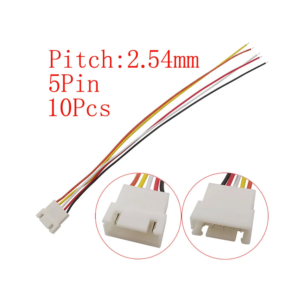 10Pcs Micro JST XH 2.54mm Pitch 2/3/4/5/6 Pin Male Plug / XH2.54 Female Socket Extension Lead Wire Cable Connector 20CM 26AWG