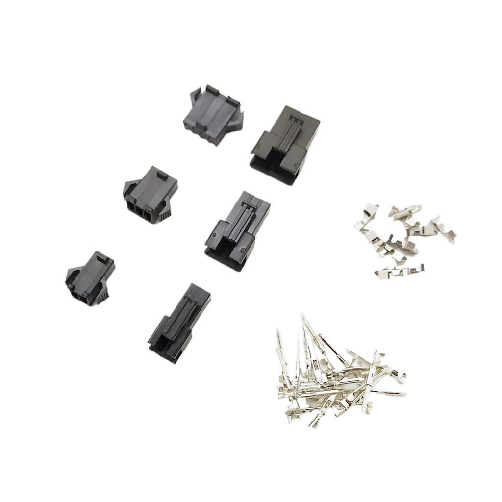 200 Pcs/Box JST SM 2.54mm 2P 3P 4P 5P Connector Kit, Male & Female Plug Housings with Crimp Terminals