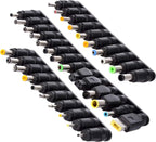 34pcs Laptop Power Adapter Tips Multi Kits Universal Input DC Plug Set Jack Tips 5.5 mm x 2.1 mm DC AC Power Adapter Tips