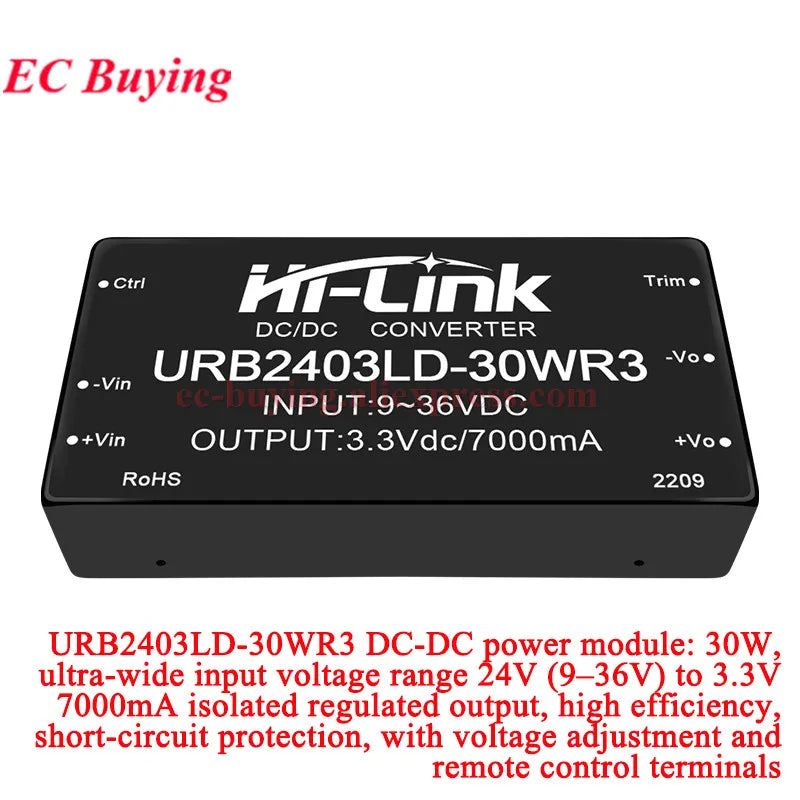 30W 40W 50W AC DC Power Module 110V 48V 24V to 48V 24V 15V 12V 9V 5V 3.3V URB4812LMD URB2405LMD URB1D24LD URB2415LD URB2403LD