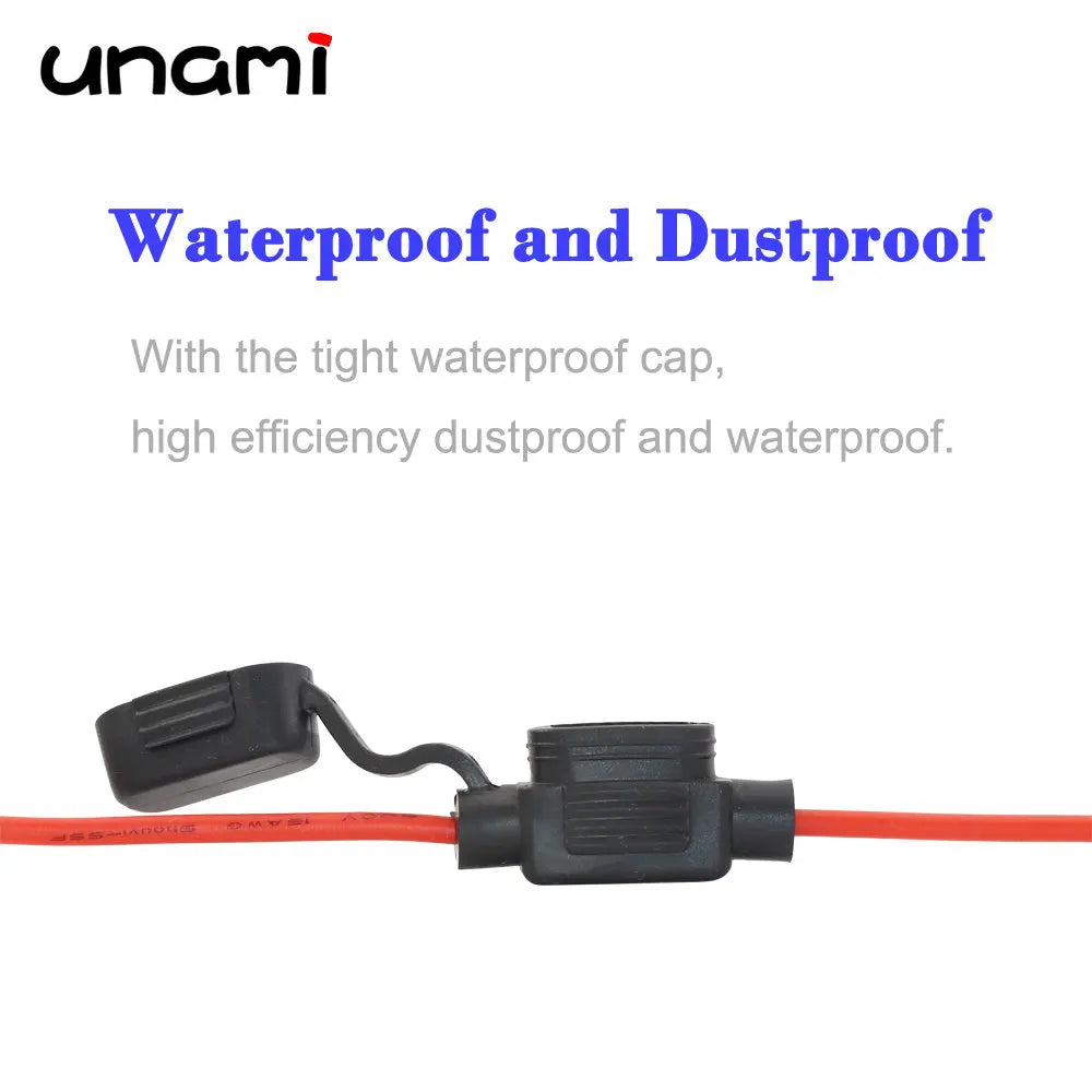 Waterproof Fuse Holder 32V Mini Small Medium 18/1614/12/10AWG and Blade Fuse 1A 2A 3A 5A 7.5A 10A 15A 20A 25A 30A 35A 40A 50A