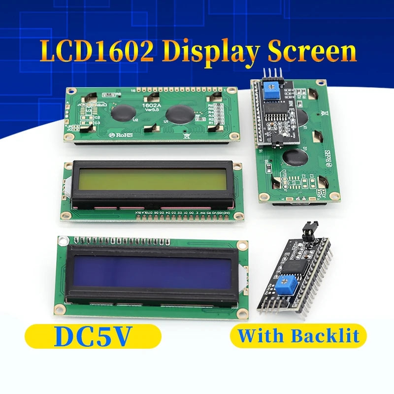 DC5V LCD1602 Screen Module 16*2 Display in ASCII Character Set PCF8574 I2C Interface Expand for Arduino development