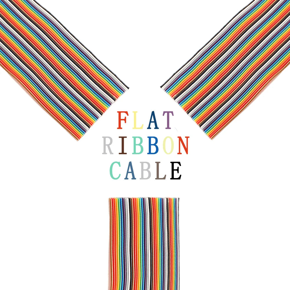 1/3/5Meter 6/8/10/16/18/20/26/34/40P 1.27mm Pitch Color Flat Ribbon Cable Rainbow DuPont Wire For IDC 2.54mm FC Connector