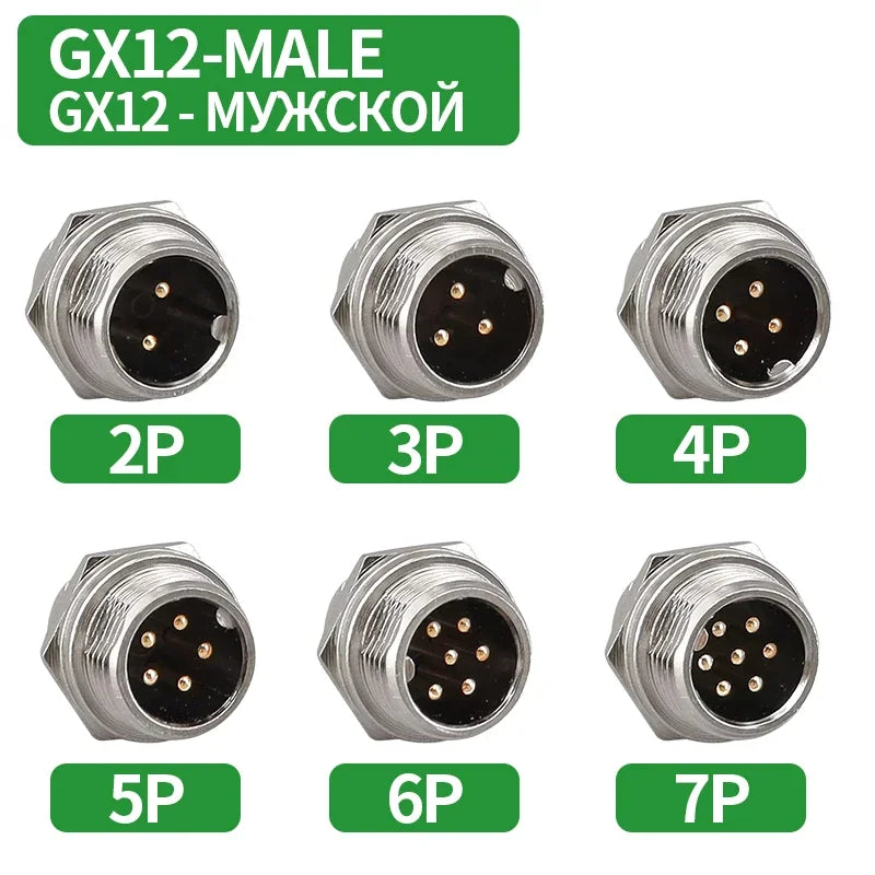GX12 GX16 GX20 Gold Plated Aviation Plug Socket Docking Connector 2PIN 3PIN 4PIN 5PIN 6PIN 7PIN 8PIN 9PIN 10PIN 12PIN 14PIN 15P