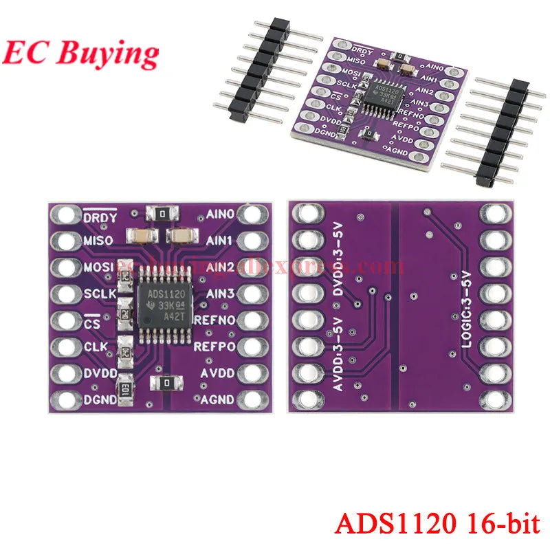 ADS1115 ADS1015 MCP4725 AD5593 ADS1110 ADS1118 ADS1120 ADS1220 MCP3421 SGM58031 PCF8591 Analog-to-Digital Breakout Board Module