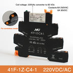 Din Rail Slim Relay Module 41F-1Z-C4-1 Integrated PCB Mount Power Relay With Relay Holder  Relay Socket 6.2mm