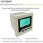 High Precision Isolated Dual Display DC Voltmeter Ammeter Panel Meter, uA Level Detection Threshold Alarm, RS485 Modbus RTU LED