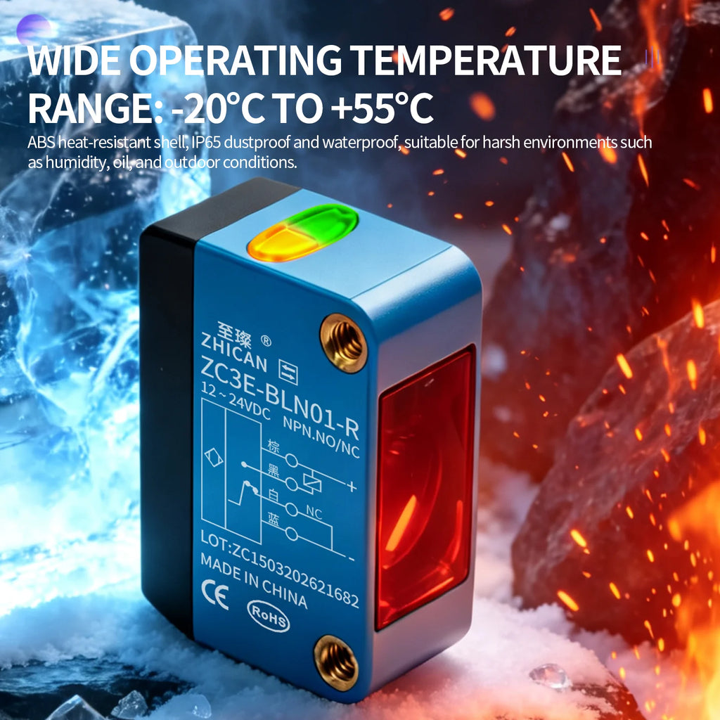 ZHICAN ZC3E Background Suppression Laser Photoelectric Sensor Adjustable Distance Diffuse Reflective Detection Switch