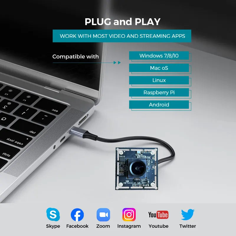 4K 8MP IMX415 USB UHD camera module 3840*2160@30FPS Wide angle NO distortion webcam for winows android raspberry pi liunx