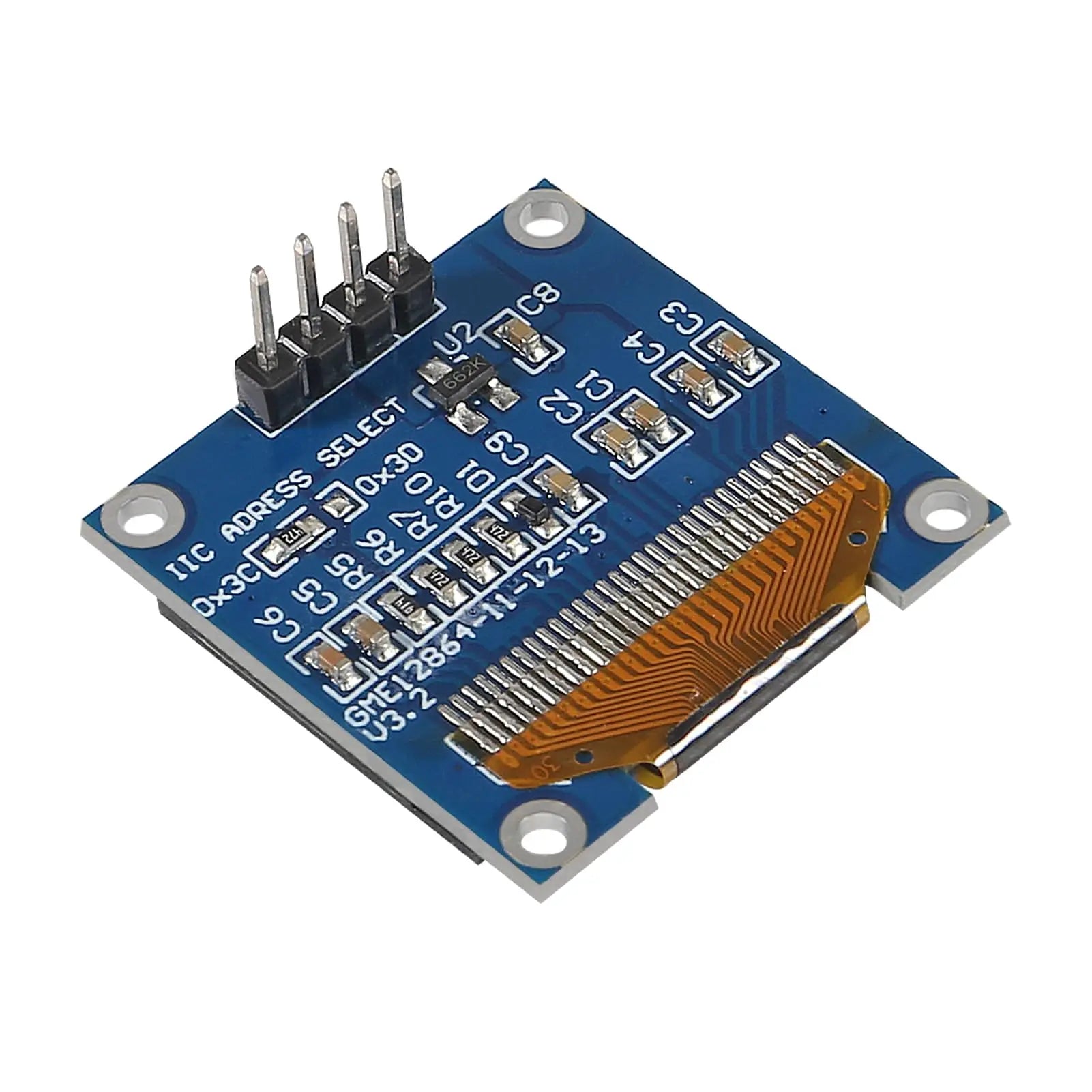 0.96" Inch OLED Display Screen Module I2C IIC 128x64 SS - D - 1306 3.3V-5V Blue/blue Yellow/White for Arduino ESP32 ESP8266