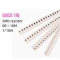 100pcs 1% 0603 SMD resistor 0R ~ 10M 1/10W 0.1 0.22 10 100 150 220 330 ohm 1K 2.2K 10K 100K 0.1R 1R 10R 100R 150R 220R 330R 1M