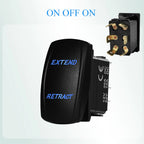 12V Reverse Polarity Rocker Switch DPDT ON-Off-ON 6 Pin Momentary/Latching for Winch Linear Actuator Car Window RV Jack Boat RV