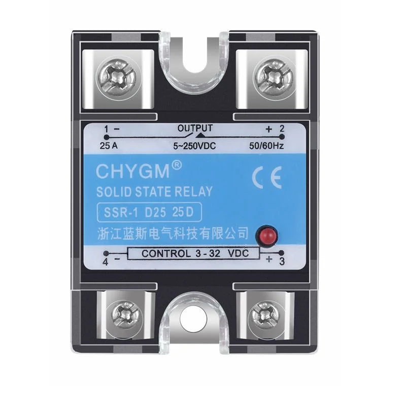 SSR-10DD/25DD/40DD/50DD/60DD/75DD/80DD/90DD DC Control DC SSR Single Phase Solid State Relay 5-220VDC 3-32VDC Solid State Relay