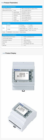 SDM630MCT-RC+3pcsESCT-RC60-240 Three Phase Three Wire Rogowski Coil Energy Meter High Precision Energy Meter with Rogowski Coil