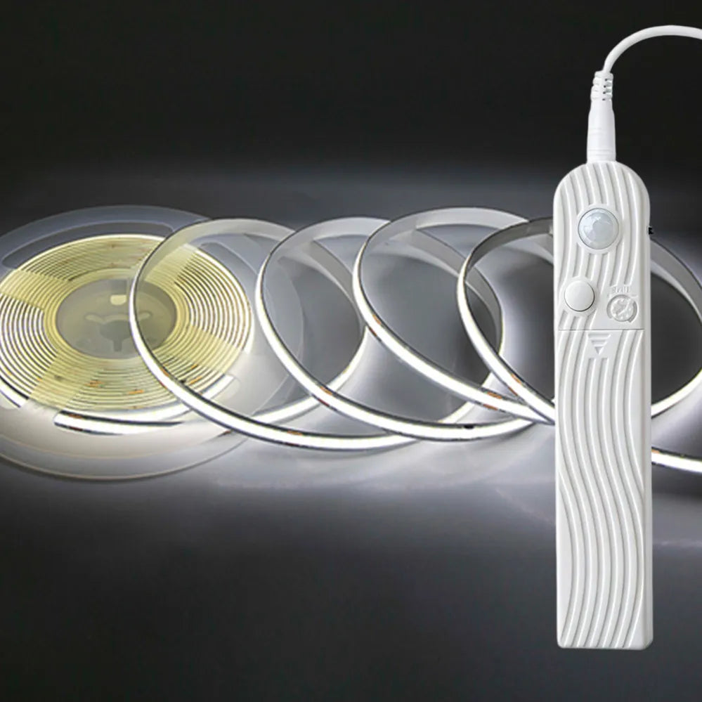 Dual Mode Adjustable 5V COB LED Strip Motion Sensor Night Light, Smart Induction Lamp for Bathroom Bedroom Bedside Home Decor
