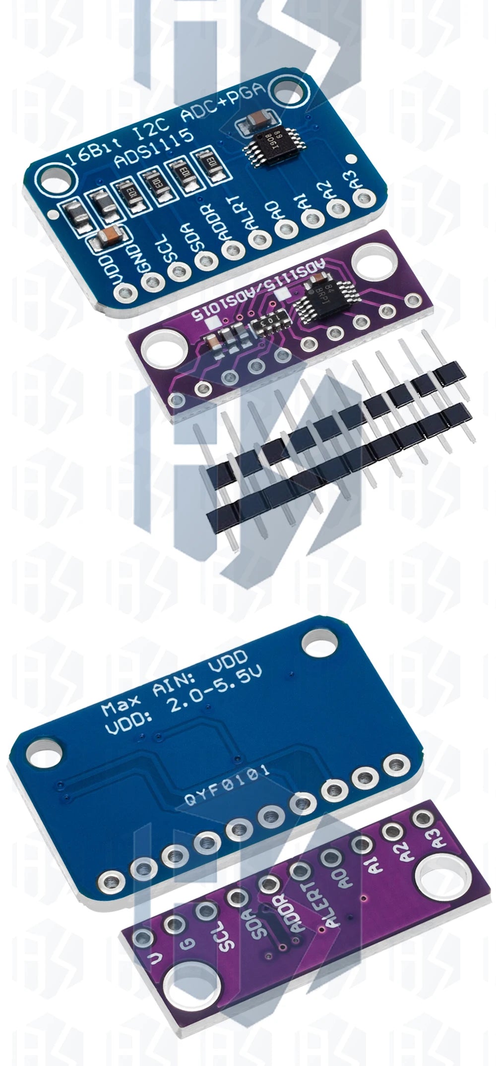 16-Bit ADC Module (ADS1115/ADS1015): I2C 4-Channel Programmable Gain Amplifier for Arduino & Raspberry Pi Compatible