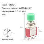 5PCS 3Pin C-NO-NC Reset Latching Toggle Switch Automatic return Push Button (ON)-OFF 5A125V/2A250V 6mm Mini Toggle Switches