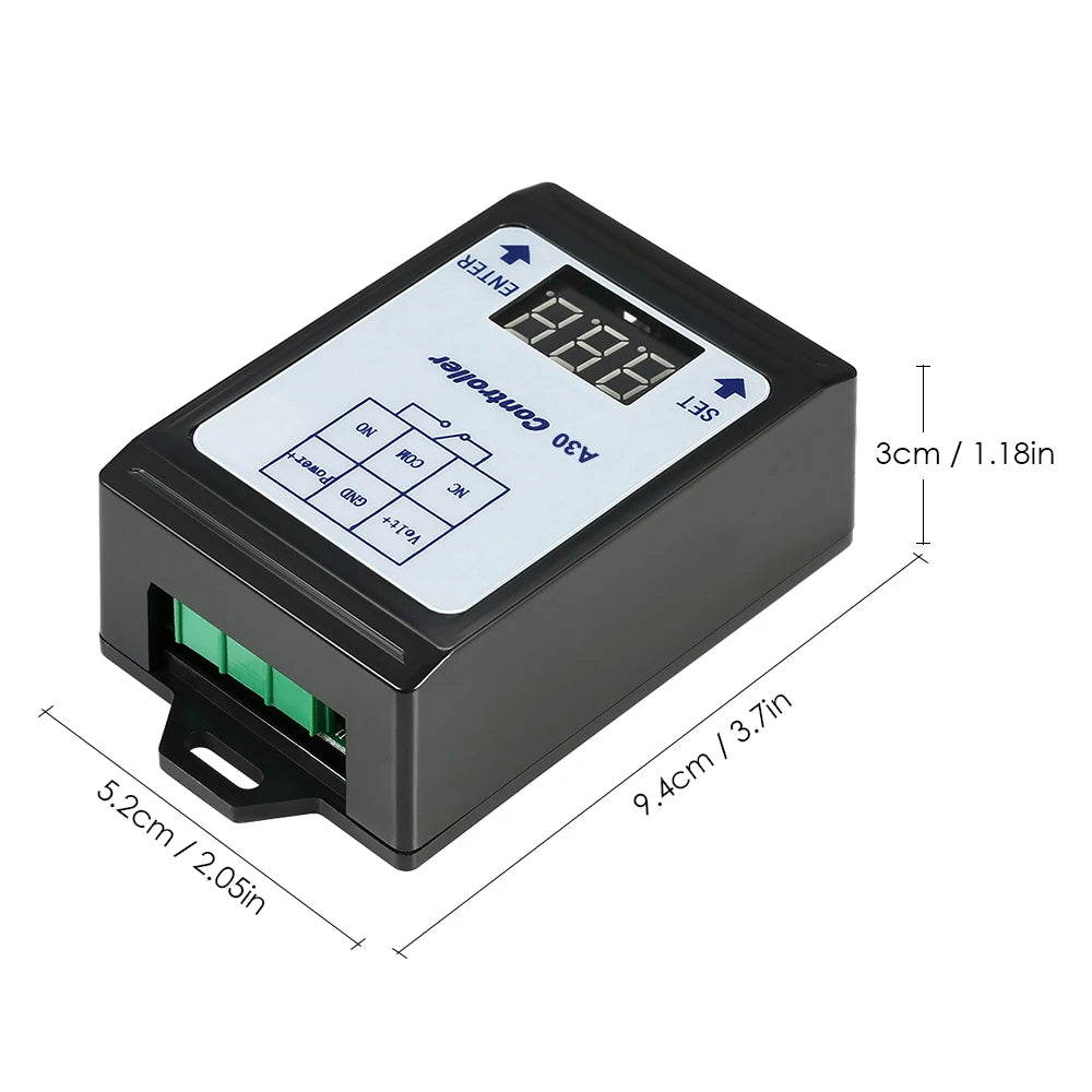 Relay Switch Controller DC 6~80V Voltage Detection Charging Discharge Monitor with Case Digital display DC voltage detection