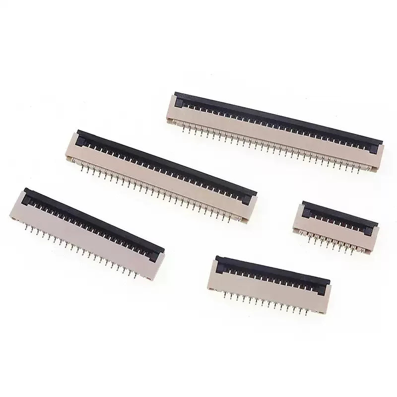 5Pcs 1.0mm Pitch FFC FPC Connector Socket Flip Type ZIF Flat Cable Connector 4/6/8/10/12/16/20/22/24/30 Pin SMD Adapter Kit