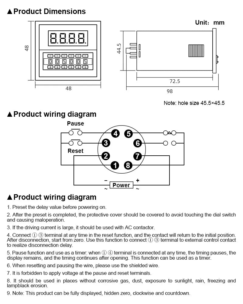 DH48S-S 12V Time Relay 220VAC 24VDC Repeat Cycle SPDT with Socket DH48S Series Delay Timer with Base
