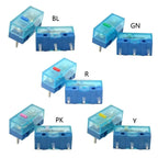 4Pcs New HUANO Blue Transparent  Mouse Micro Switch Button Pink Red Yellow Blue Green Dot Button Switch 3Pin 0.74N