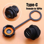 D Type Waterproof Chassis Connector USB Micro Type-C HDMI-compatible Female Converter Socket Panel Mount DIY Jack W/ Dust Cover